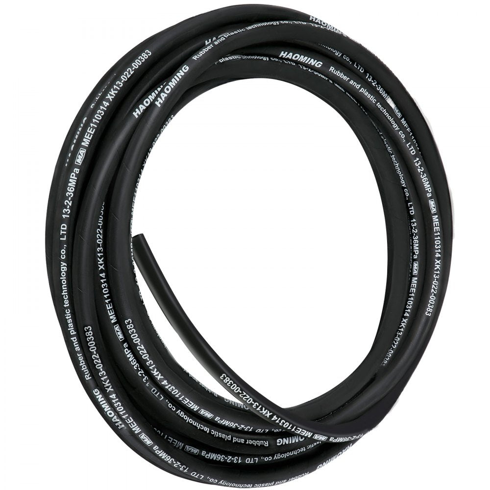VEVOR Hydraulic Hose 50 Feet Rubber Hydraulic Hoses with 2 High-Tensile Steel Wire Braid, Inner Diameter 1/2 Inch, 5000