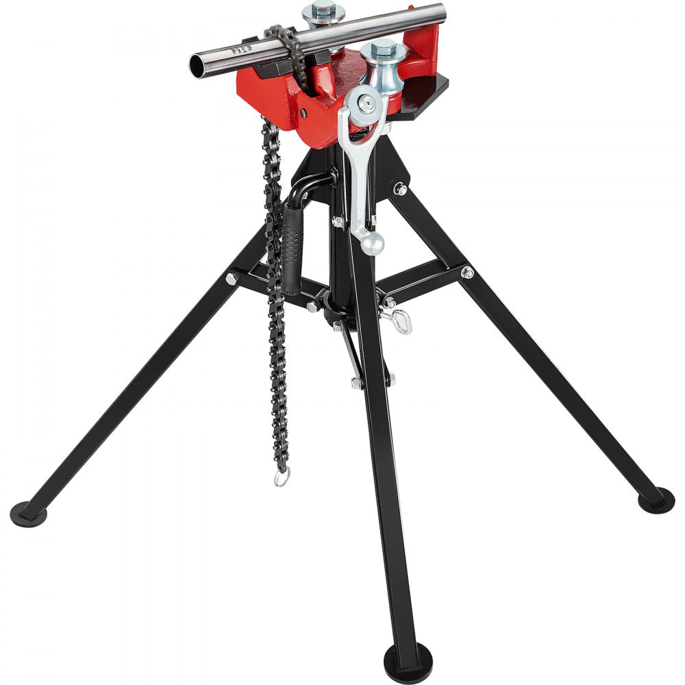 VEVOR Tripod Pipe Chain Vise, 1/8"-5" Pipe Capacity, 36.4" Length Chain Vise Stand with Portable Folding Steel Legs