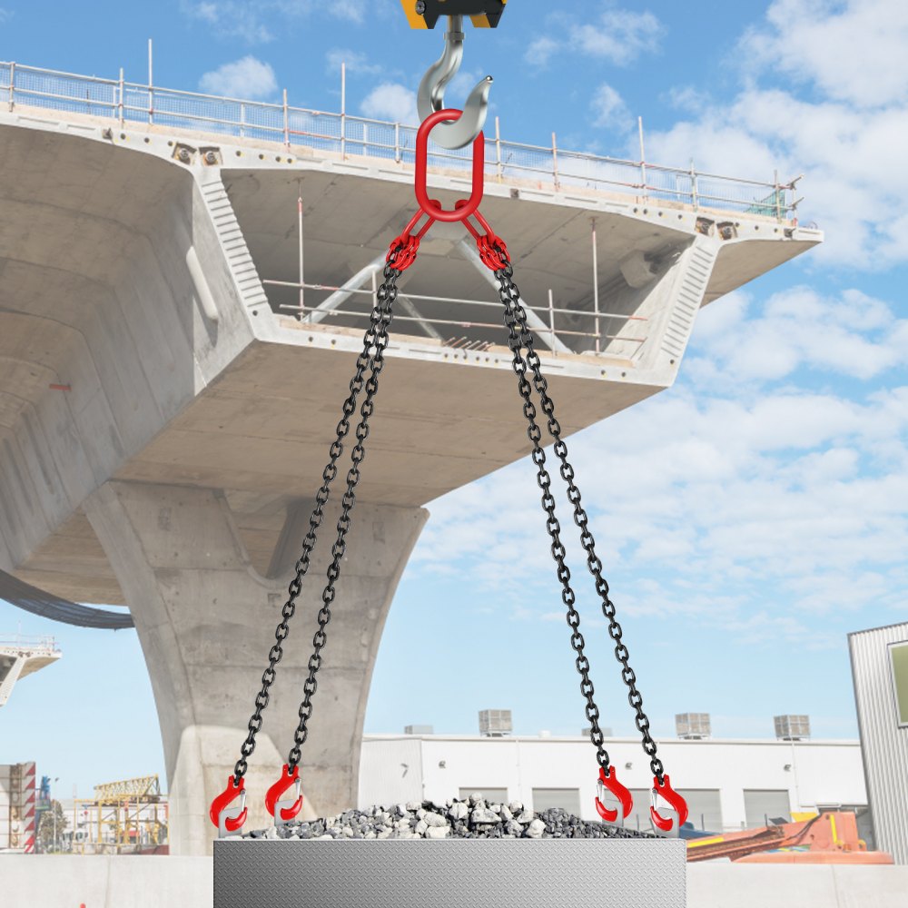 VEVOR Chain Sling, 5/16 inch x 5 ft Lifting Chains with Hooks, G80 Engine Chain Hoist Lifts, 11000 lbs/5 Ton Capacity