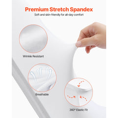 VEVOR 100 Pcs White Chair Covers Polyester Spandex Chair Cover Stretch Slipcovers for Wedding Party Dining Banquet