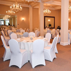 VEVOR 100 Pcs White Chair Covers Polyester Spandex Chair Cover Stretch Slipcovers for Wedding Party Dining Banquet