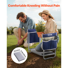 VEVOR Garden Kneeler and Seat, 11 in Wide Kneeling Pad, Heavy Duty Garden Kneeling Stool, Folding Garden Seat with 2