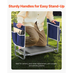 VEVOR Garden Kneeler and Seat, 11 in Wide Kneeling Pad, Heavy Duty Garden Kneeling Stool, Folding Garden Seat with 2