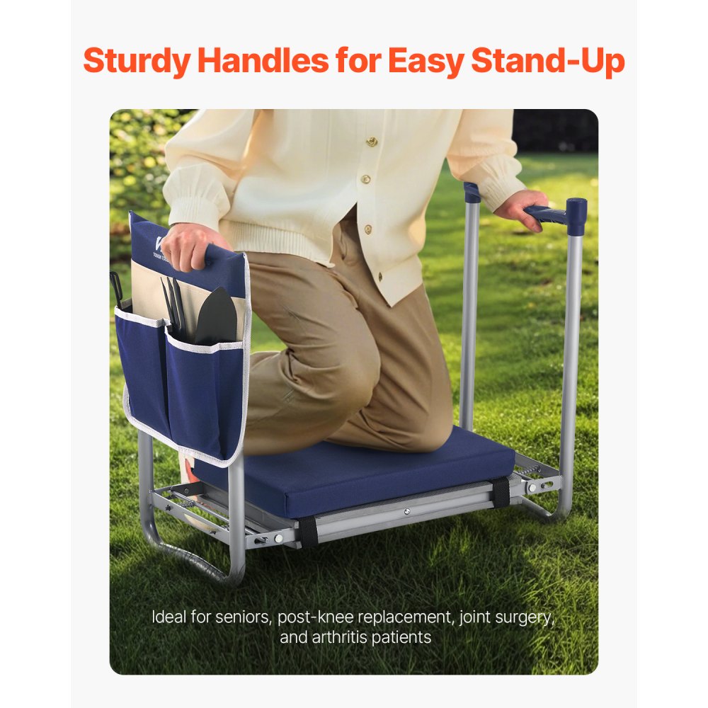 VEVOR Garden Kneeler and Seat, 11 in Wide Thick Kneeling Pad, Heavy Duty Garden Kneeling Stool, Folding Garden Seat