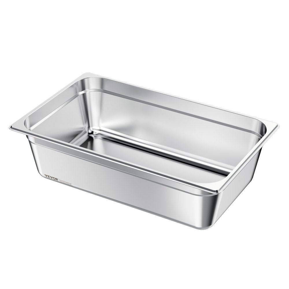 VEVOR 1 Pack Stainless Steam Hotel Pan, Full Size Table Steam Pan, 6 Inch Deep Anti Jam Restaurant Supplies Reusable