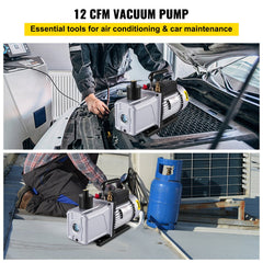 VEVOR Vacuum Pump 12CFM 1 HP Single Stage Air Conditioning Vacuum Pump 110V 5PA Ultimate Vacuum Refrigerant HVAC Air