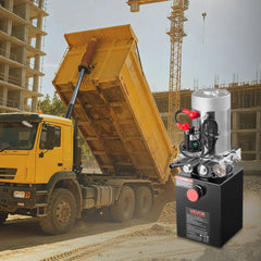VEVOR 4 Quart Hydraulic Power Unit, Double Acting Dump Trailer Pump, 3200 PSI Max Relief Pressure & 0.91 GPM Flow Rate