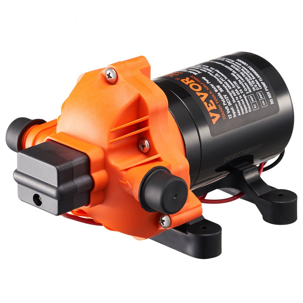 VEVOR 12V Diaphragm Pump, 3 GPM (11.36 L/min), 3-Chamber 12 Volt DC Water Pump with Automatic Pressure Switch 40-100