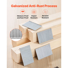 VEVOR 16 Gauge Finish Nails, 2 in Straight Finishing Nails, 2500-Count Galvanized Finishing Nail, Heavy-Duty 16 GA Brad
