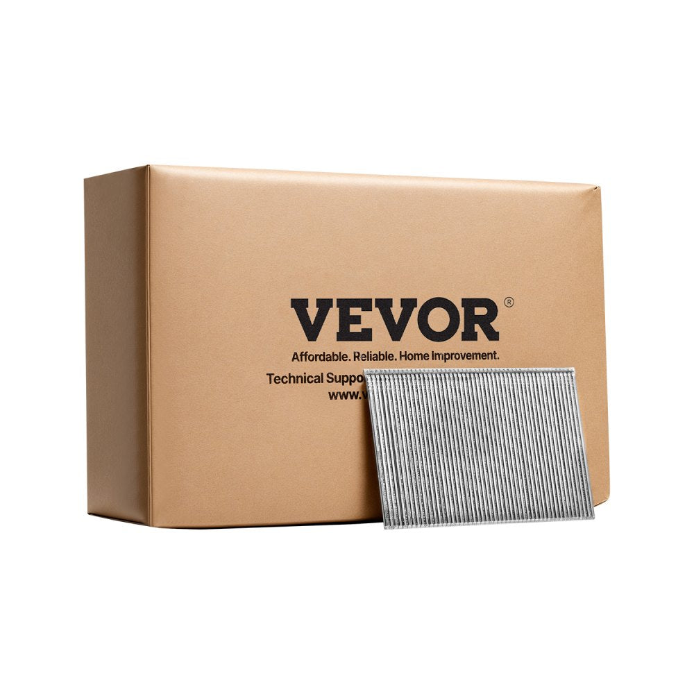 VEVOR 16 Gauge Finish Nails, 2 in Straight Finishing Nails, 2500-Count Galvanized Finishing Nail, Heavy-Duty 16 GA Brad