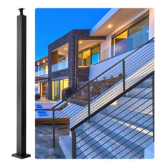 VEVOR Cable Support Post, 36" Height, 2" Width, Steel Construction, No Pre-drilled Holes, Made of Durable SUS304