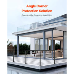 VEVOR Cable Railing Post, 42x2x2 Inch Corner Railing Post, with L-Shaped Pre-Drilled Holes, Stainless Steel Cable Rail