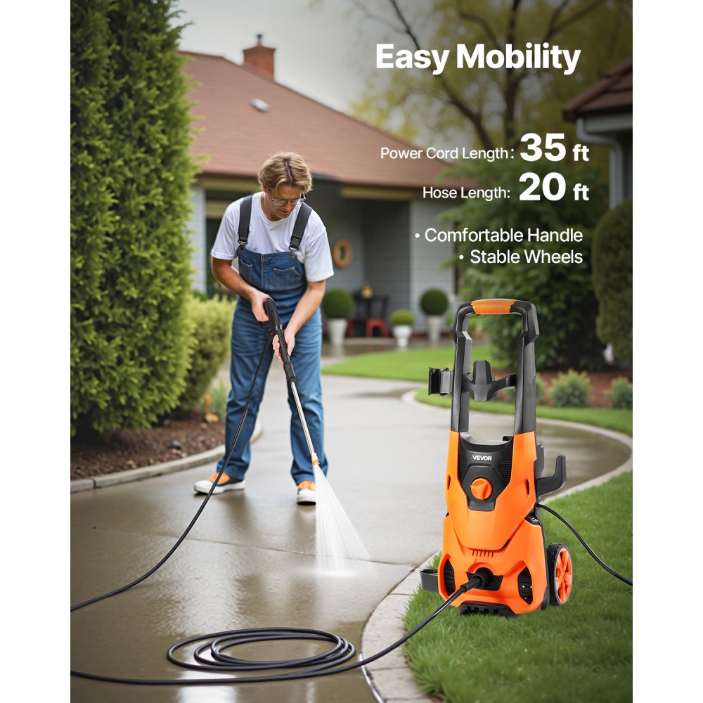 VEVOR Electric Pressure Washer, Max 4200 PSI and 2.8 GPM, High Power Pressure Cleaning Machine with 4 Quick Connect