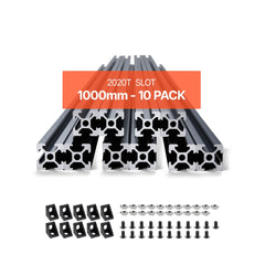VEVOR 10PCS 39.4in (1000mm) T Slot 2020 Aluminum Extrusion Profile, European Standard Anodized Linear Rail