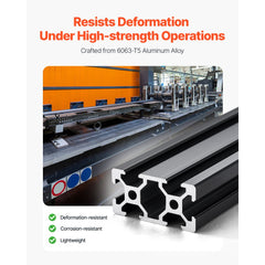 VEVOR 5PCS 59 in (1500 mm) T Slot 2040 Aluminum Extrusion Profile, European Standard Anodized Linear Rail