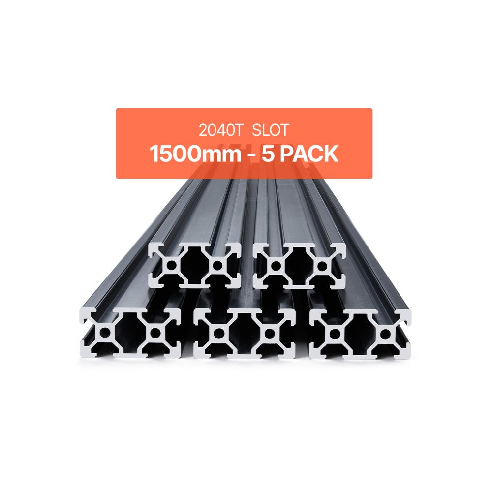 VEVOR 5PCS 59 in (1500 mm) T Slot 2040 Aluminum Extrusion Profile, European Standard Anodized Linear Rail