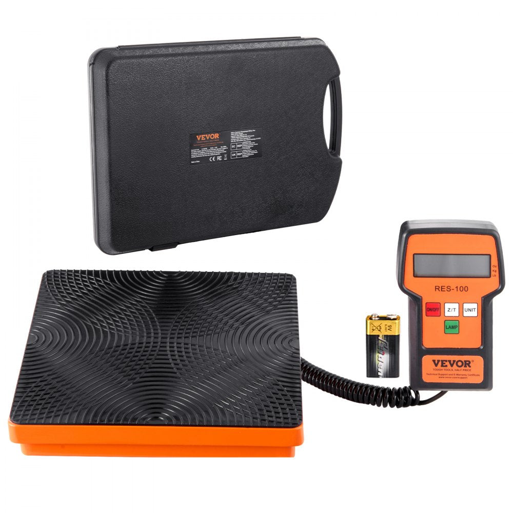 VEVOR Refrigerant Scale 220 LBS HAVC Charging Recovery Freon Scale, with Wired Remote Control, 5g High Precision