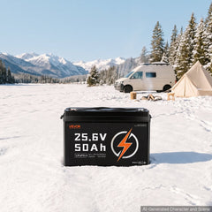 VEVOR 24V 50Ah LiFePO4 Lithium Battery 4000+ Cycles 50A BMS with Bluetooth, 1280Wh Lithium Battery with Low Temperature