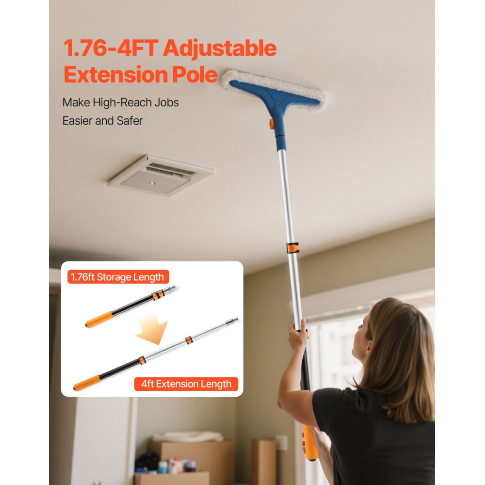 VEVOR Telescopic Extension Pole, 1.76-4 FT Multi-Purpose Extendable Pole, Sturdy Aluminum Alloy Paint Pole Extension