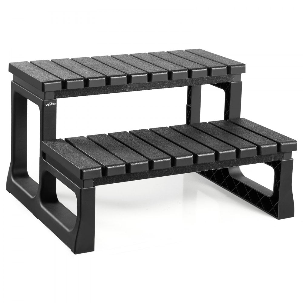 VEVOR Hot Tub Steps, 2-Step Spa Outdoor Stairs, Heavy Duty 23.6 inch Wide PP Above-Ground/Inflatable Pool Ladder with