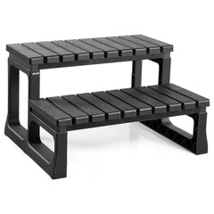 VEVOR Hot Tub Steps, 2-Step Spa Outdoor Stairs, Heavy Duty 23.6 inch Wide PP Above-Ground/Inflatable Pool Ladder with