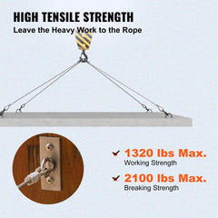 VEVOR 316 Stainless Steel Cable 1/8" 1x19 Steel Cable Wire Rope 150M/500FT Cable Railing Transport Wire Rope Cable for