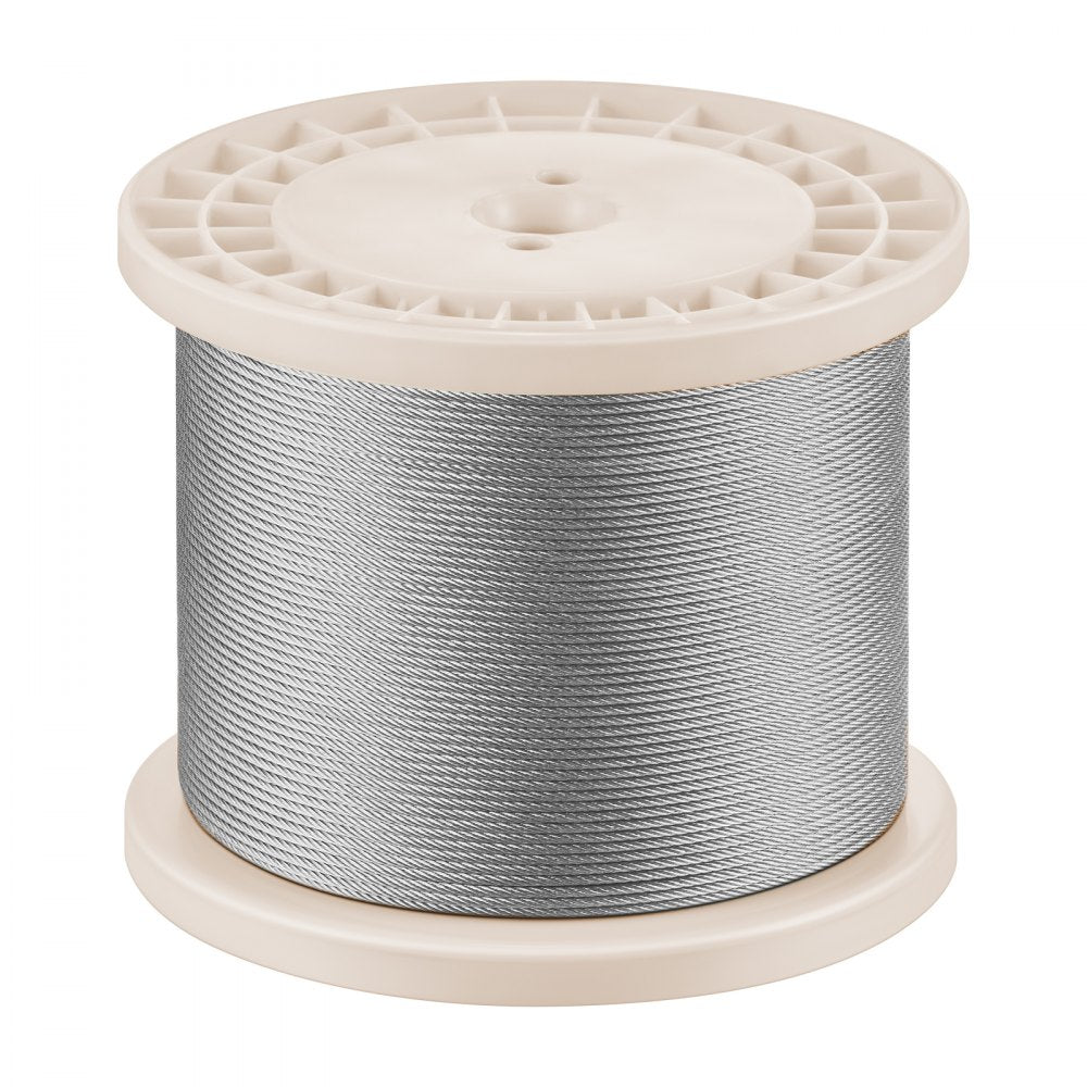VEVOR 1/8 Inch Wire Rope, 1000 ft Length, 316 Stainless Steel Wire Cable with Cutter, 1760 lbs Breaking Strength, 1 x