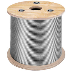 VEVOR T316 Stainless Steel Cable 1/8" 7x7 Steel Wire Rope Cable 500FT Cable Railing Transport Wire Rope Cable for