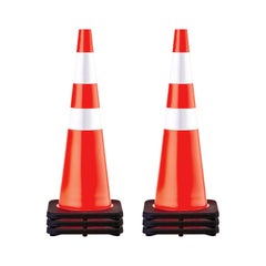 VEVOR 6Pack 36" Traffic Cones, Safety Road Parking Cone with Black Weighted Base, PVC Orange Traffic Safety Cones