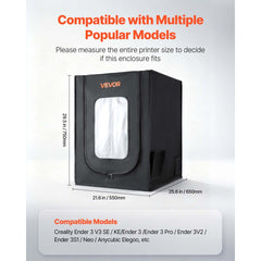 VEVOR 3D Printer Enclosure, Dustproof Waterproof Oxford Cloth 3D Printer Tent, Constant Temperature Protective Case
