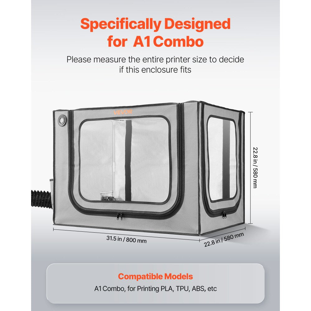 VEVOR 3D Printer Enclosure with Ventilation, Dustproof Waterproof Large Size 600D Oxford Cloth 3D Printer Tent