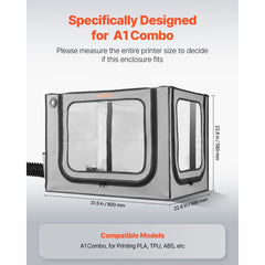 VEVOR 3D Printer Enclosure with Ventilation, Dustproof Waterproof Large Size 600D Oxford Cloth 3D Printer Tent