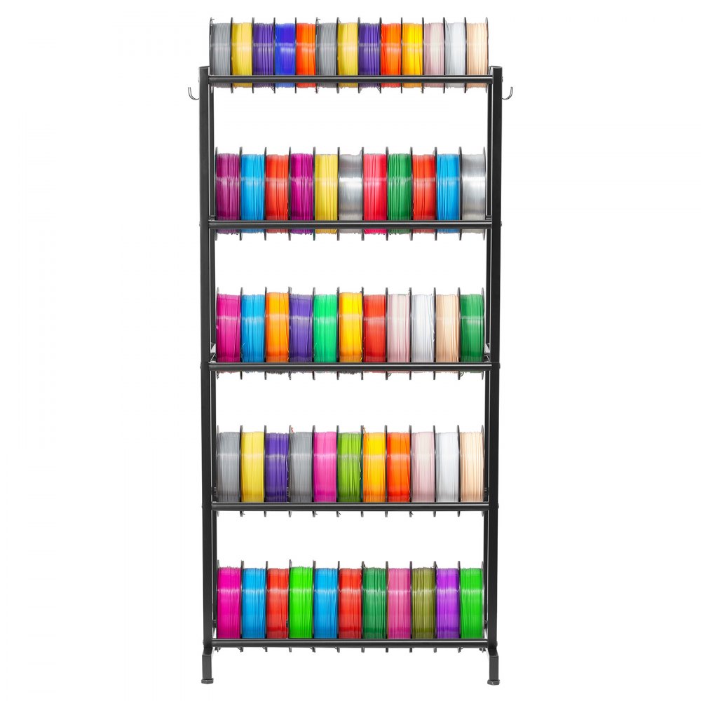 VEVOR 3D Printer Filament Storage Rack, 5 Tier Heavy Duty Storage Shelves for 3D Printing Filaments, Filament Spool