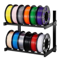VEVOR Wall Mount Printer Filament Storage Rack, 2-Tier Wall Bracket Storage Shelf, Rolling Filament Spool Holders Racks