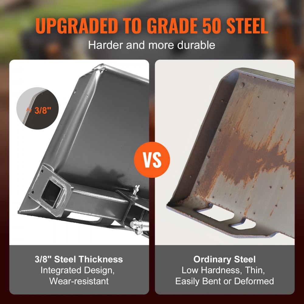 VEVOR Universal 3-point Skid Steer Plate, 3/8" Skid Steer Attachment Plate, 7000lbs Skid Steer Mount Plate Steel