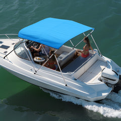 VEVOR 3 Bow Boat Bimini Tops, 600D Polyester Canopy with Aluminum Alloy Frame, Waterproof & Sun Shade Boat Awning