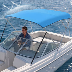 VEVOR 3 Bow Boat Bimini Tops, 600D Polyester Canopy with Aluminum Alloy Frame, Waterproof & Sun Shade Boat Awning