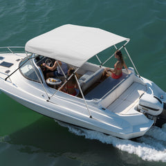 VEVOR 3 Bow Boat Bimini Tops, 600D Polyester Canopy with Aluminum Alloy Frame, Waterproof & Sun Shade Boat Awning