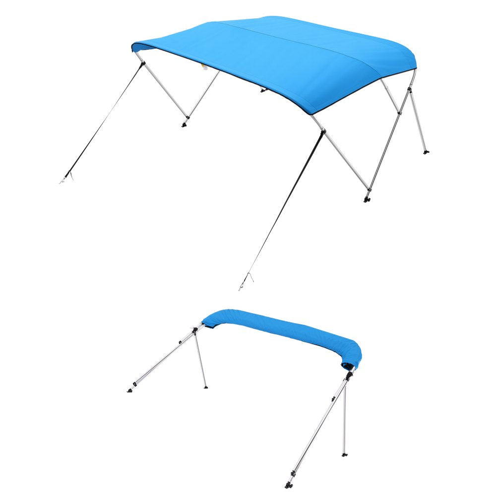 VEVOR 3 Bow Boat Bimini Tops, 600D Polyester Canopy with Aluminum Alloy Frame, Waterproof & Sun Shade Boat Awning