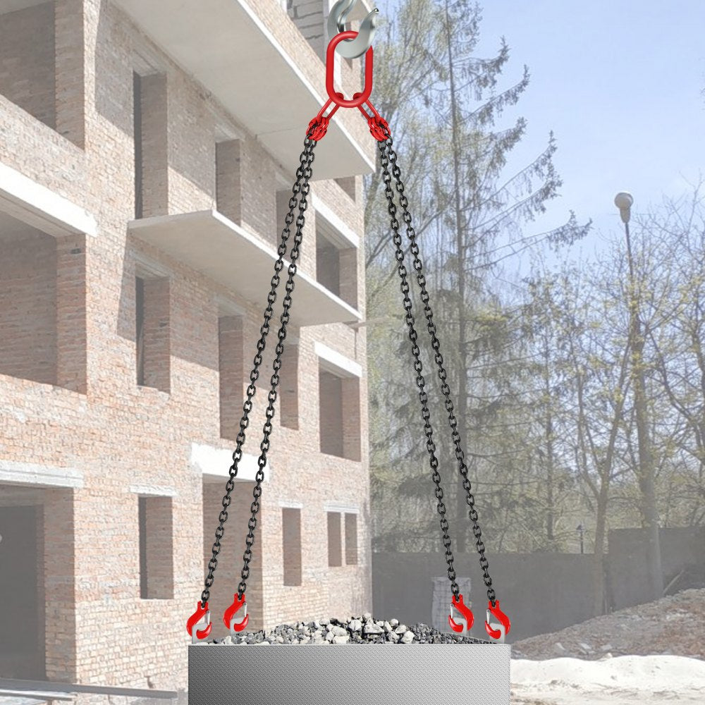 VEVOR Chain Sling, 5/16 inch x 10 ft Lifting Chains with Hooks, G80 Engine Chain Hoist Lifts, 11000 lbs/5 Ton Capacity