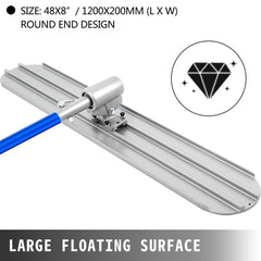 VEVOR Bull Float Magnesium Concrete Float 48 x 8" Round End Concrete Float Tool Cement Tool Bull Concrete Kit Bull