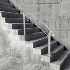 VEVOR Handrails for Outdoor Steps, Fit 1 or 4 Steps Outdoor Stair Railing, White Wrought Iron Handrail, Flexible Front
