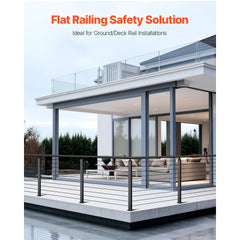 VEVOR 4-Pack Cable Railing Post, 36x1x2 In Horizontal-Hole Deck Railing Post with Pre-Drilled Holes, Stainless Steel