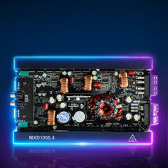 VEVOR 4 Channel Car Audio Amplifier 2 Ohm Stable Bridgeable Class D Full Range Amp Max Power 4 x 500W @ 4 Ohm / 4 x