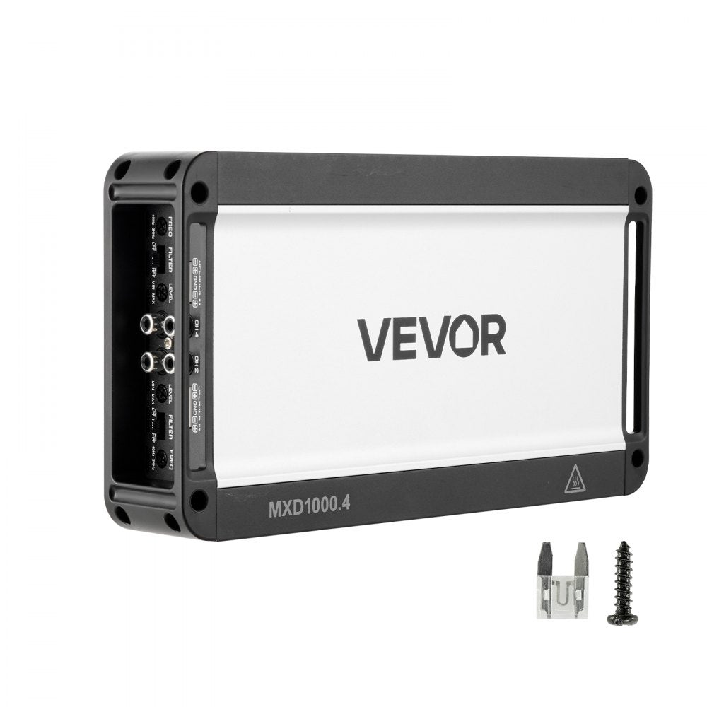 VEVOR 4 Channel Car Audio Amplifier 2 Ohm Stable Bridgeable Class D Full Range Amp Max Power 4 x 500W @ 4 Ohm / 4 x