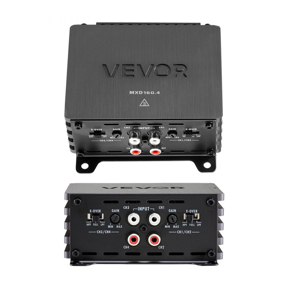 VEVOR 4 Channel Car Audio Amplifier 2 Ohm Stable Bridgeable Class D Full Range Amp Max Power 4 x 110W @ 4 Ohm / 4 x