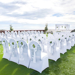 VEVOR Stretch Spandex Folding Chair Covers, Universal Fitted Arched Front Cover, Removable Washable Protective