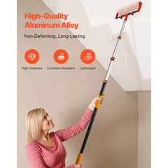 VEVOR Telescopic Extension Pole, 3.8-12 FT Multi-Purpose Extendable Pole, Sturdy Aluminum Alloy Paint Pole Extension