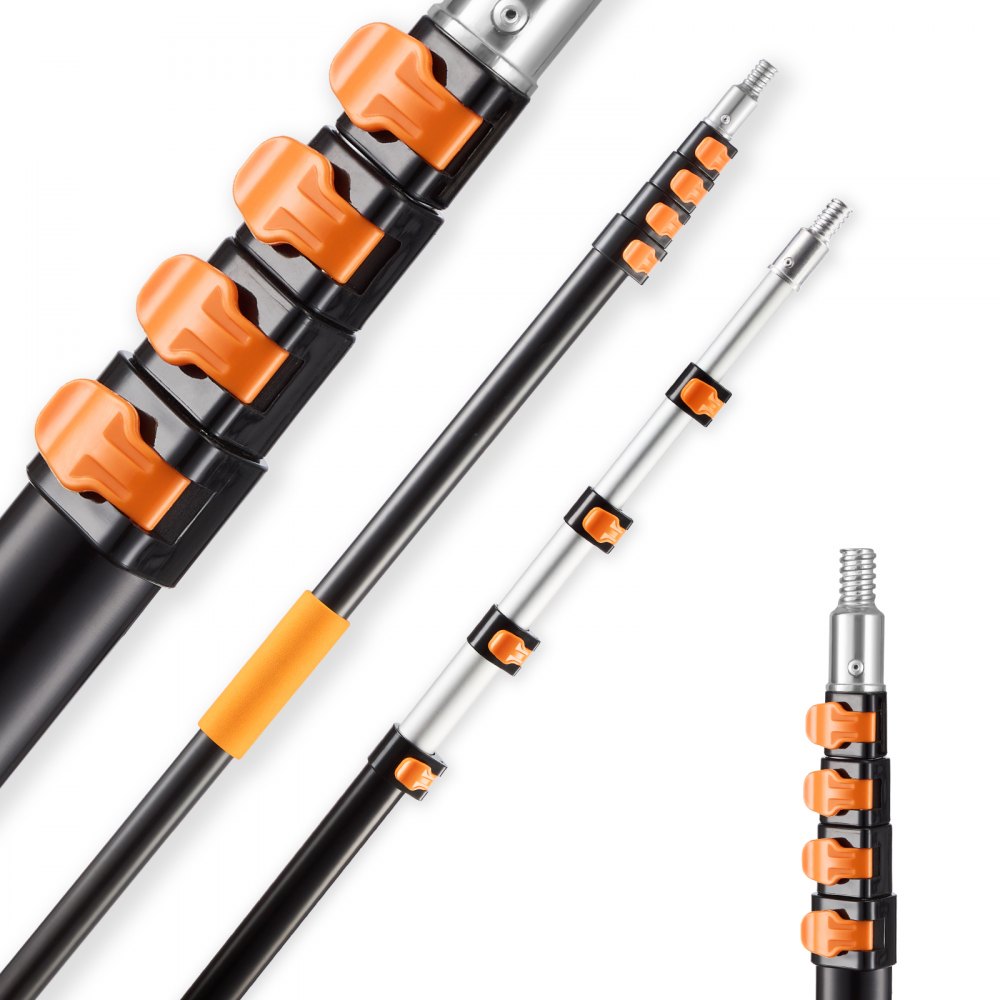 VEVOR Telescopic Extension Pole, 4.66-19 FT Multi-Purpose Extendable Pole, Sturdy Aluminum Alloy Paint Pole Extension