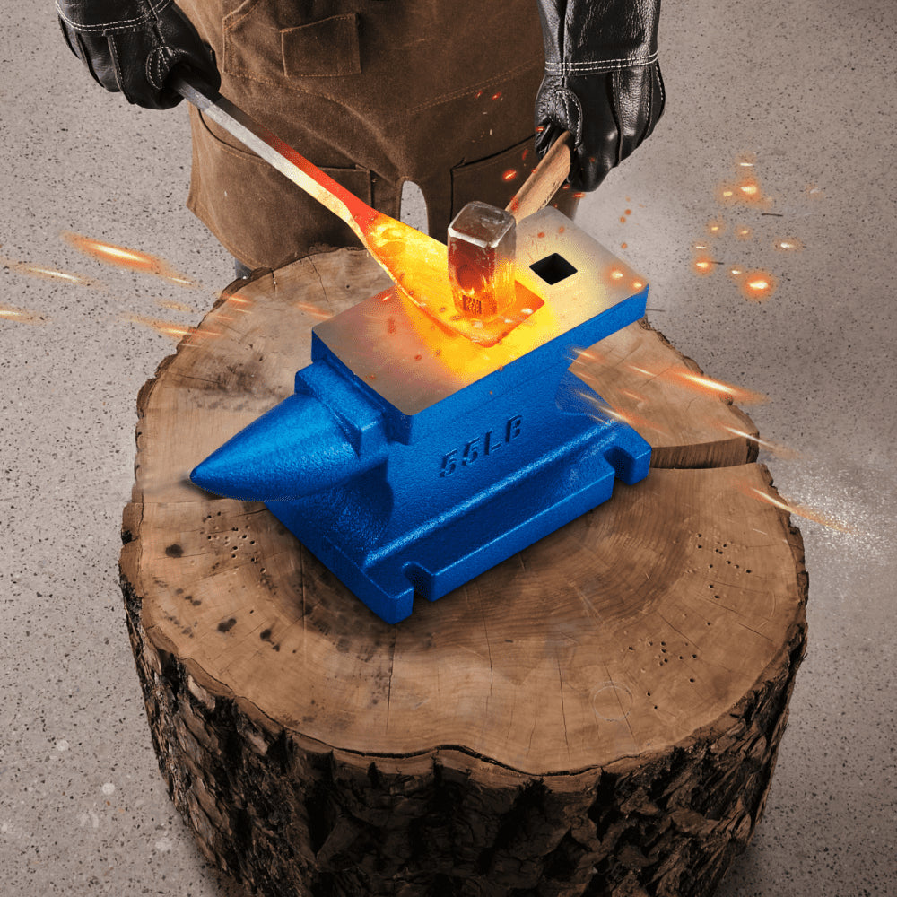 VEVOR Single Horn Anvil 55Lbs, Cast Iron Anvil Blacksmith Withstands Heavy Blows,Anvil Rugged Round Horn Anvil